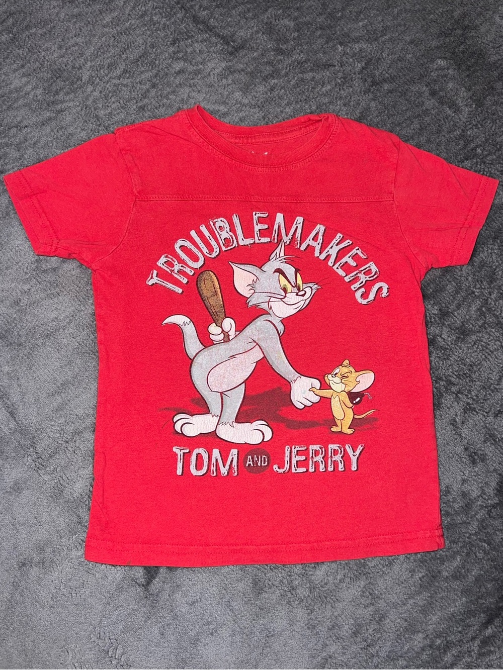 Tom and Jerry "Troublemakers" Kid’s Red Graphic Tee